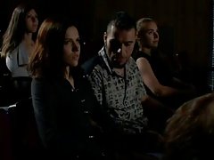 Porno video meitenes iegāju pie vakarā un saņēma blowjob ar